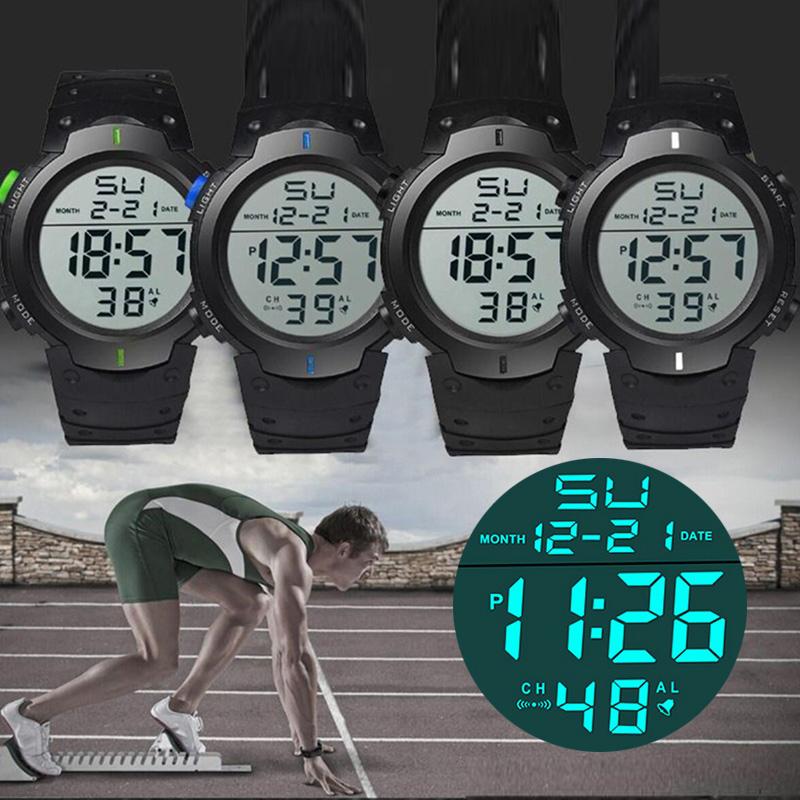 Männer Sport LED Uhren Top Marke Männer Digital Uhr Multi-Funktionale Gummi Mann Fitnes Sportler Zeitmessung Elektronische Uhr Reloj
