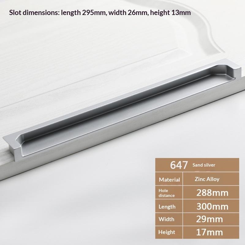 Zinklegierung Einlassbarer Klappgriff Griff Schrank Schubladengriffe Schranktür Eingelassener Öffnungsschlitz Schiebetürgriff Verlängerter Griff