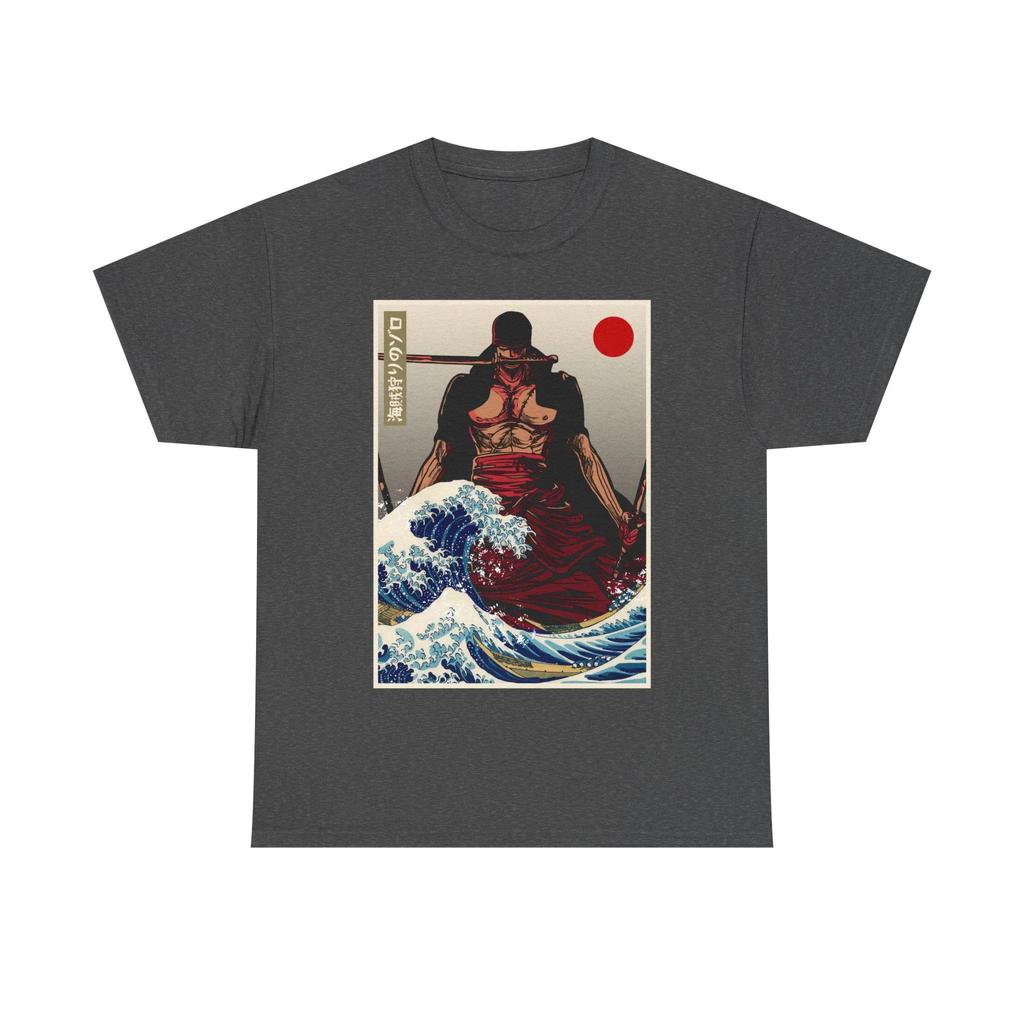 Roronoa Zoro One Piece Ukiyoe Great Wave Anime Graphic T Shirt Japanese Vintage Cotton Streetwear Oversized Tee
