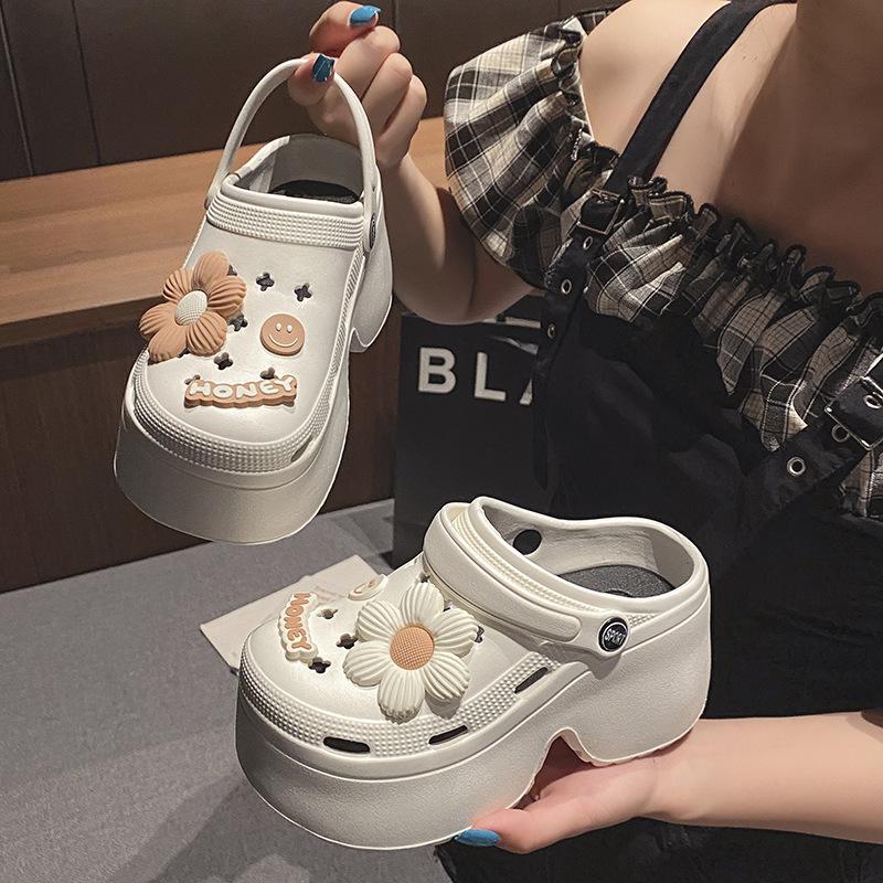 

Новые туфли с дырочками на толстой подошве женские нескользящие пляжные сандалии с сумкой-ушанкой тапочки женская летняя одежда 39-40 [Standard Size]