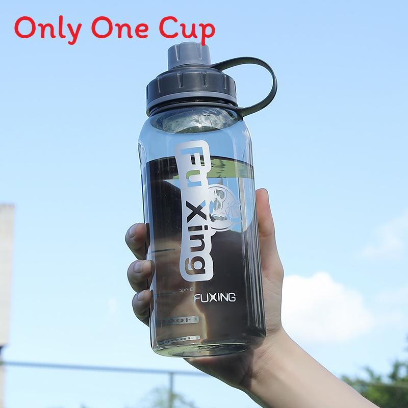 

Modern Minimalist Plastic Water Bottle With Large Capacity For Outdoor Fitness And Travel Use 1000ml сірий колір
