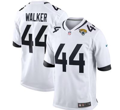NFL Jacksonville Jaguars #44 WALKER Mezes Póló - FÉRFI Fehér