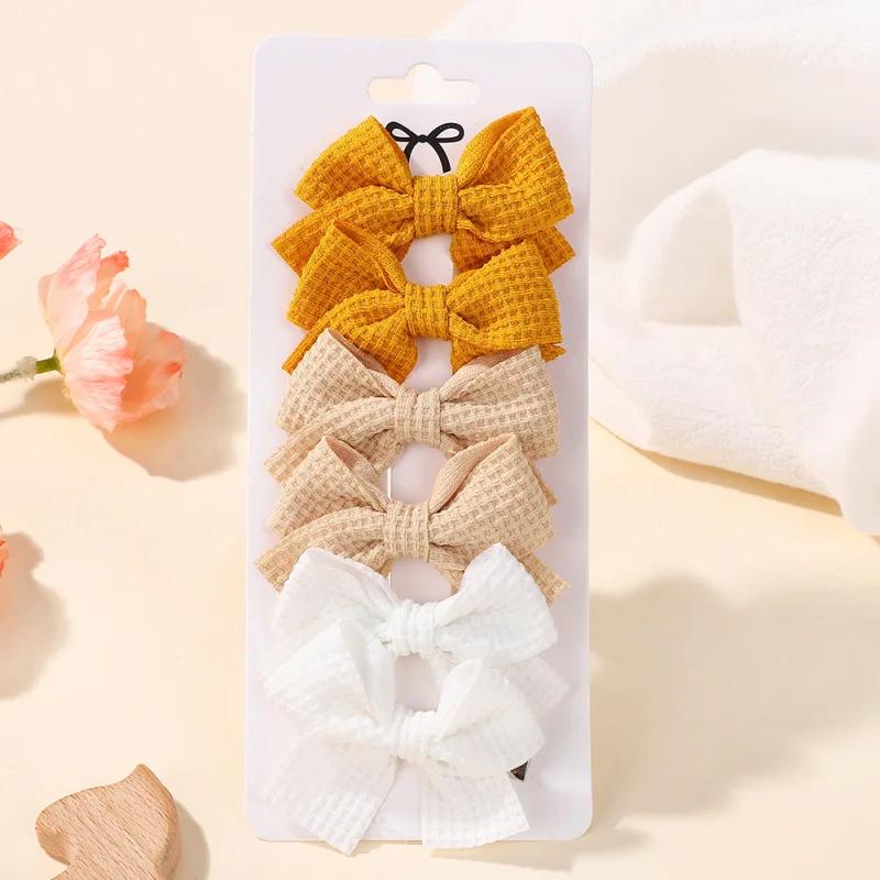 BABY BOWS 6Pcs Cute Corn Bow Hairpin for Kids Girls Sweet Bows Ponytail Hairbangs Hairclips Barrettes Hair Accessories
