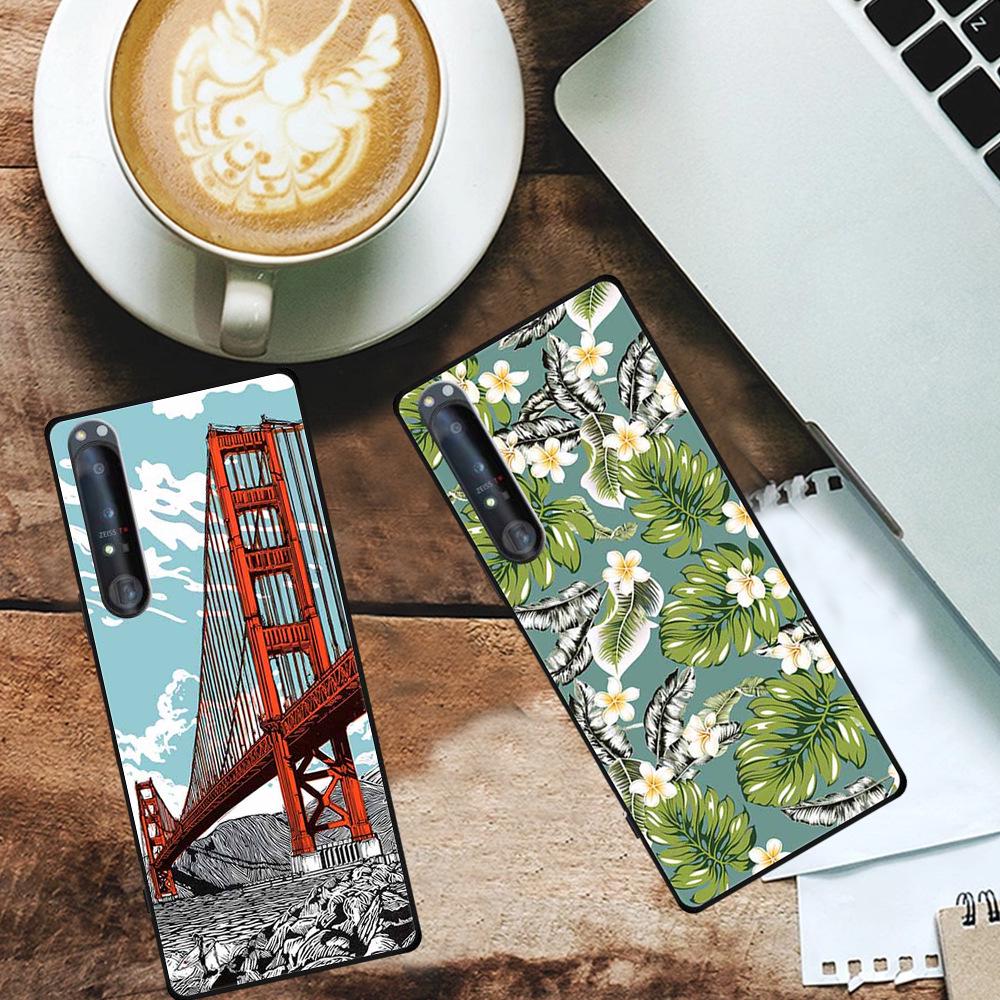 Embossed Color Painted Soft Case with Textured Design for Sony 1 IV Phone