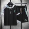 Summer Fashion Trend Print Comfortable Breathable Short Sleeve Shorts Set Men's Casual Loose Sports Plus Size Two-Piece Set