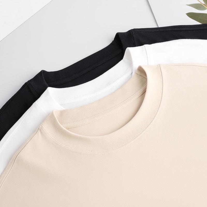 High-End Women's Heavyweight Pure Cotton Long-Sleeve T-Shirt - Solid Color, Loose Fit Casual Top