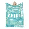 30 Colors Personalized Name Flannel Blanket For Girls Boys Letter Monochrome Customized Baby Adult Name Blanket Birthday Gift