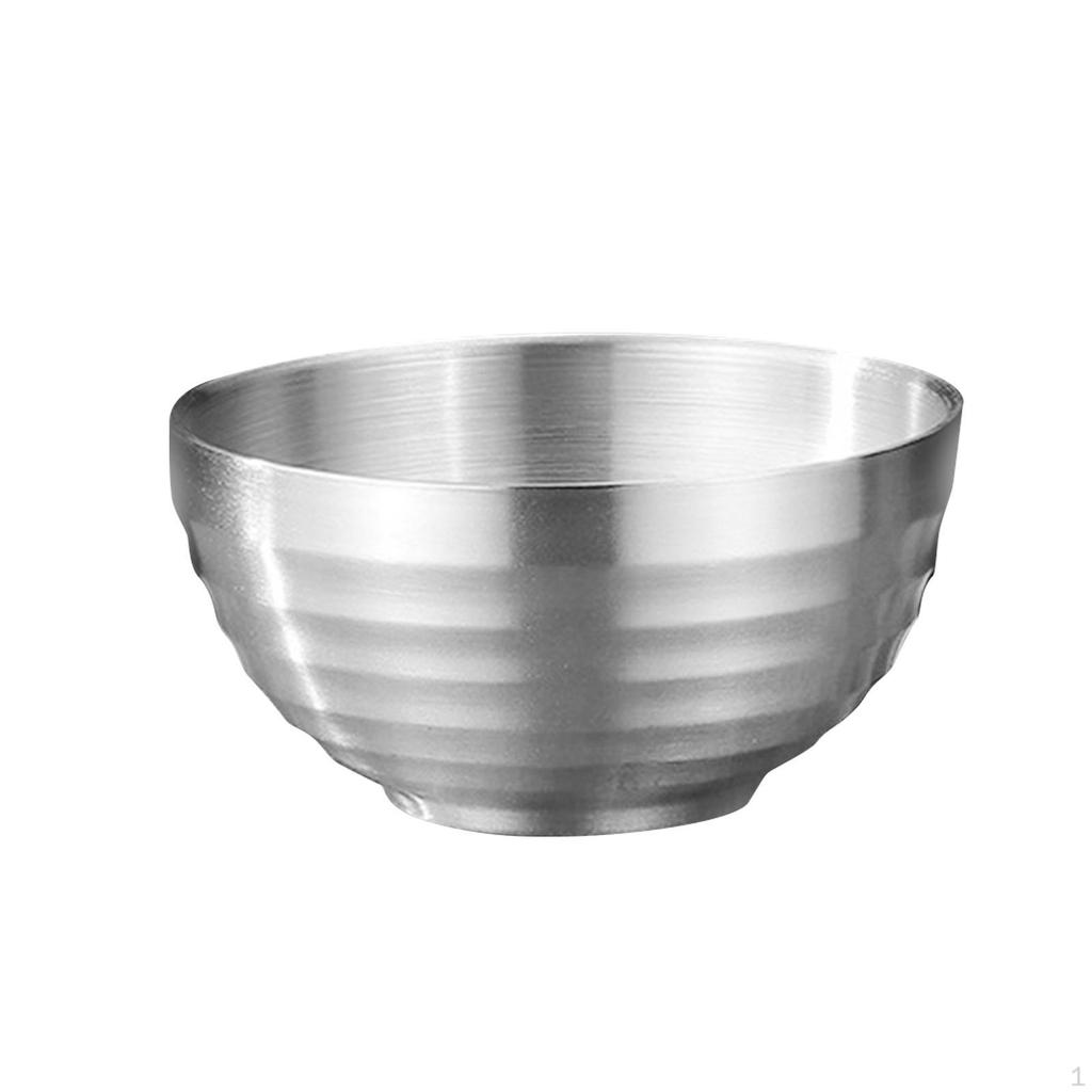 Stainless Steel Bowl ,Noodles Bowl, Double Walled Easy To Clean for Udon Soba Pho Noodle Insulation