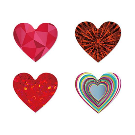 500 Pcs Heart Shaped Stickers 1" Self Adhesive Stickers Roll Love Heart Pattern Decals for Valentine's Day Wedding Card