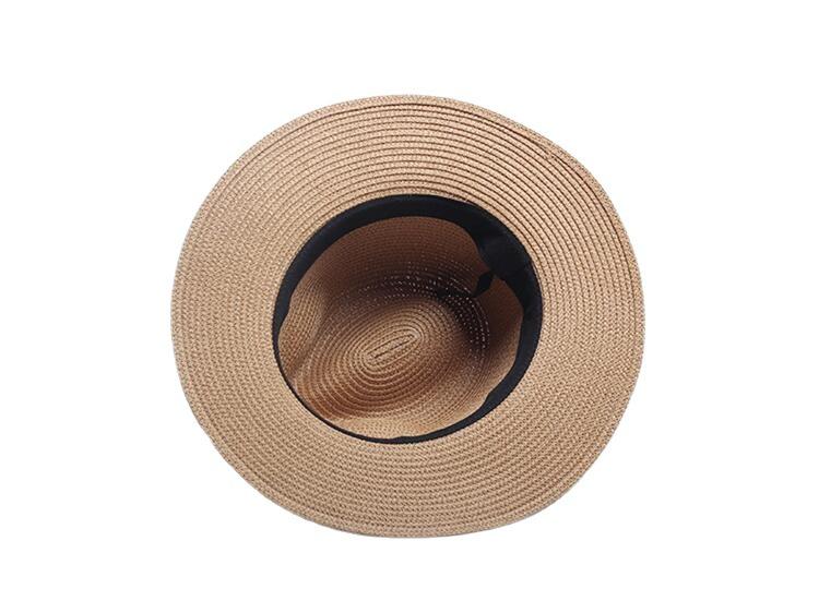Fresh Latest Brand New Women Summer Straw Hat Trendy Fashionable Beach Cowboy Jazz Cap Black Ribbon Female Panama Sun Protection Hat