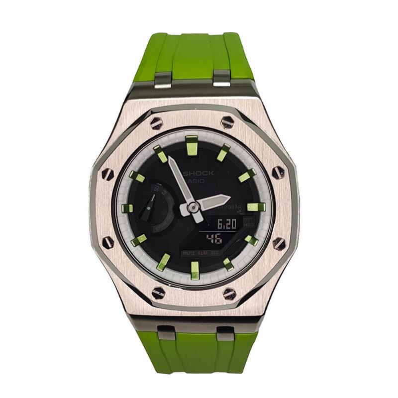 

CASIO Men Liquid Crystal,Analog Dual Display Series 44mm Black Watch GA-2100-1A-(Watch3--)