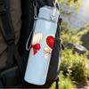 1PC Plaid Ribbon Heart Ornament Print 750ml Color Plastic Sports Water Bottle Leakproof Flip Straw Lid Suitable for Sports Office Home Use