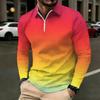 Men Plus Size Collared Long Sleeve Shirt Striped Casual Polo For Daily Life And Weekend Leisure