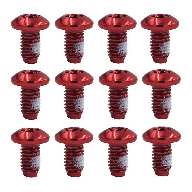 12pcs Colorful Bicycle Disc Brake Rotor Bolts T25 M5x9mm Stainless Steel Road Bike Fixing Screws Part Cycling Accessory