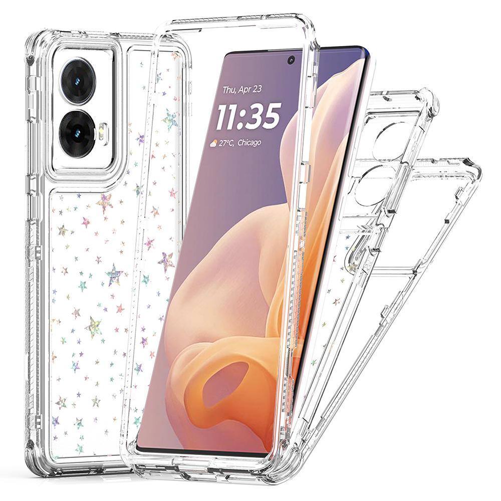 

Для Motorola Moto G85 5G/S50 Neo 5G Чехол с точными вырезами Акриловый ТПУ Прозрачная накладка для телефона с пленкой с лазерной печатью Stars