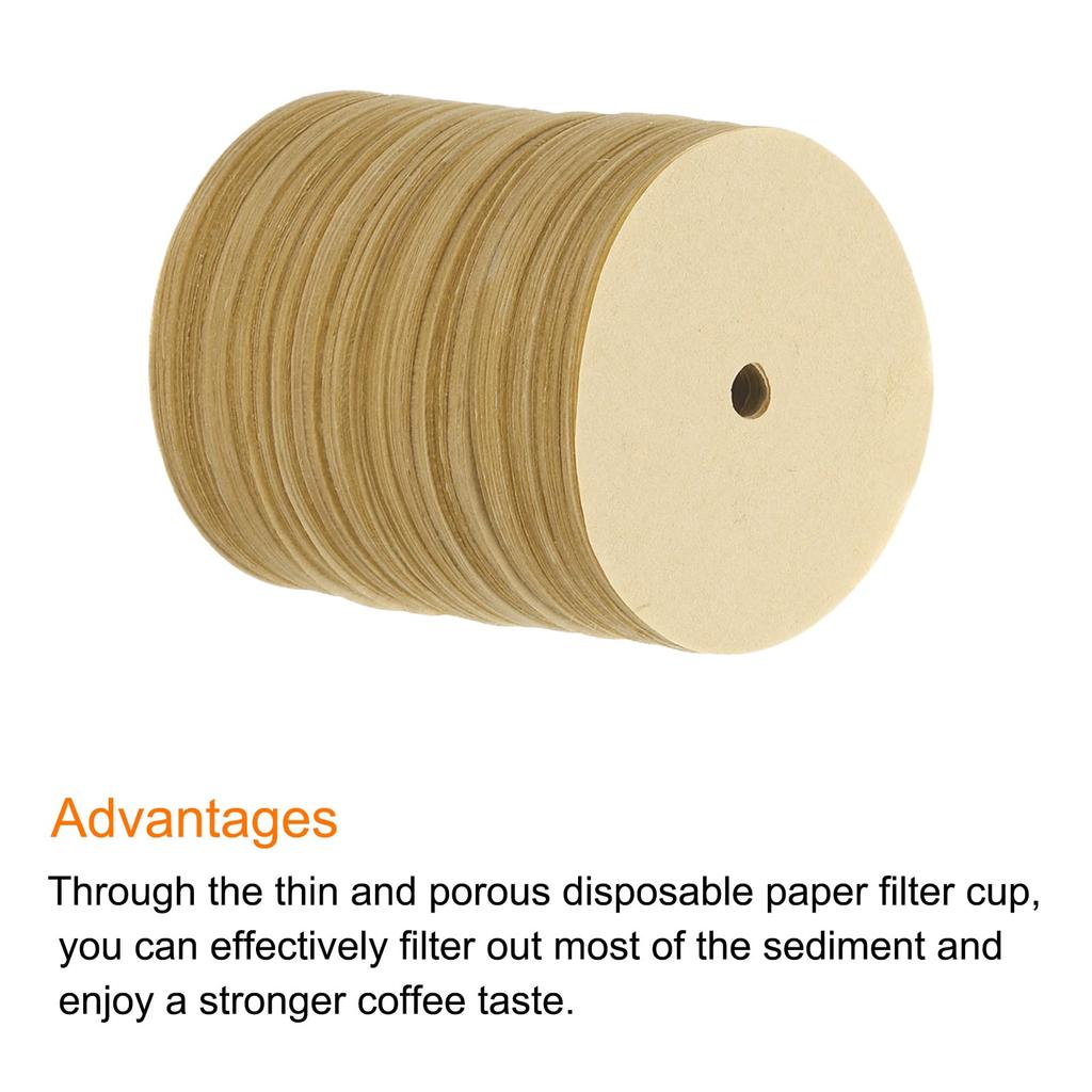 Uxcell Round Paper Coffee Filters with Holes, 2.52" OD, for Espresso Makers, Cafes, and Offices, Pack of 400