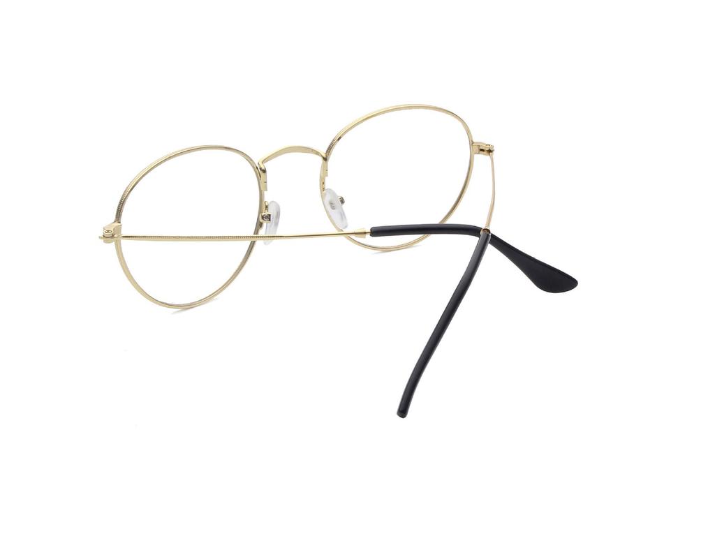 Retro Metal Round Patterned Edge Eyeglasses 3447 - Trendy Harajuku-Inspired Plano Glasses
