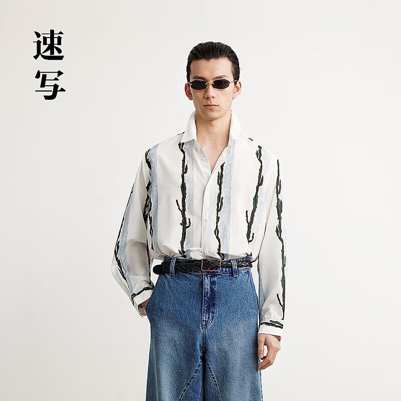 CROQUIS Мужская летняя свободная рубашка с длинным рукавом 2025 9P5212810 M