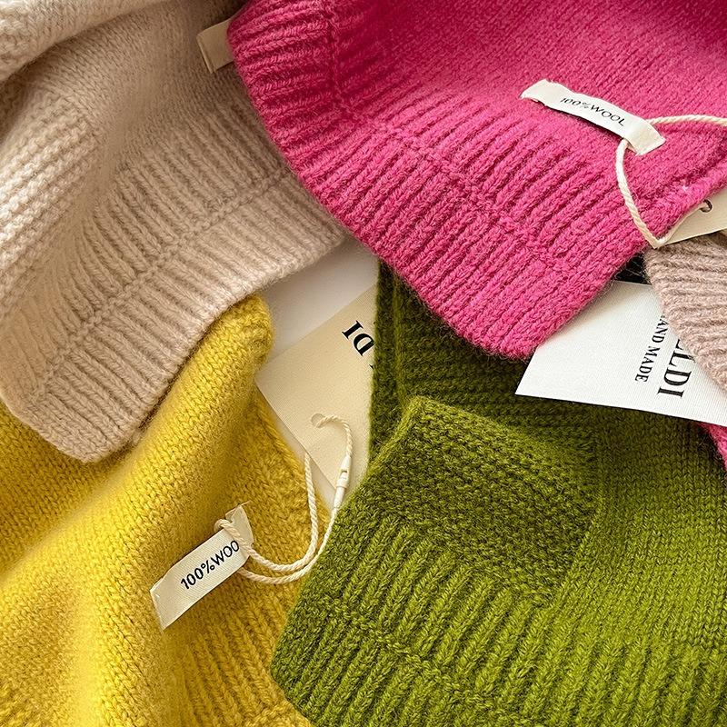 Herbst und Winter schlichter einfarbiger Faden 100 reine Wolle verdickter gestrickter warmer Schal