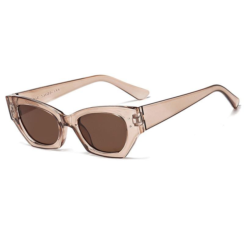 

Vintage Small Rivet Cat Eye Sunglasses Women Fashion Brand Luxury Designer Polygon Cat-eye Sun Glasses UV400 only 1pcs sunglasses