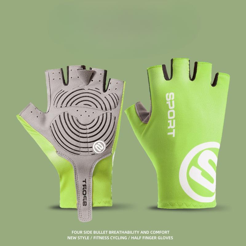 Half Finger Cycling Gloves for Men and Women In Summer Exposed Finger Thin Ice Silk Driving Breathable Non Slip Lure Fishing Sun Protection Gloves