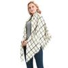 Factory Direct Sales Foreign Trade Autumn/winter New Neck Scarf, Imitation Cashmere Acrylic Black Beige Plaid Square Scarf, Women's Shawl