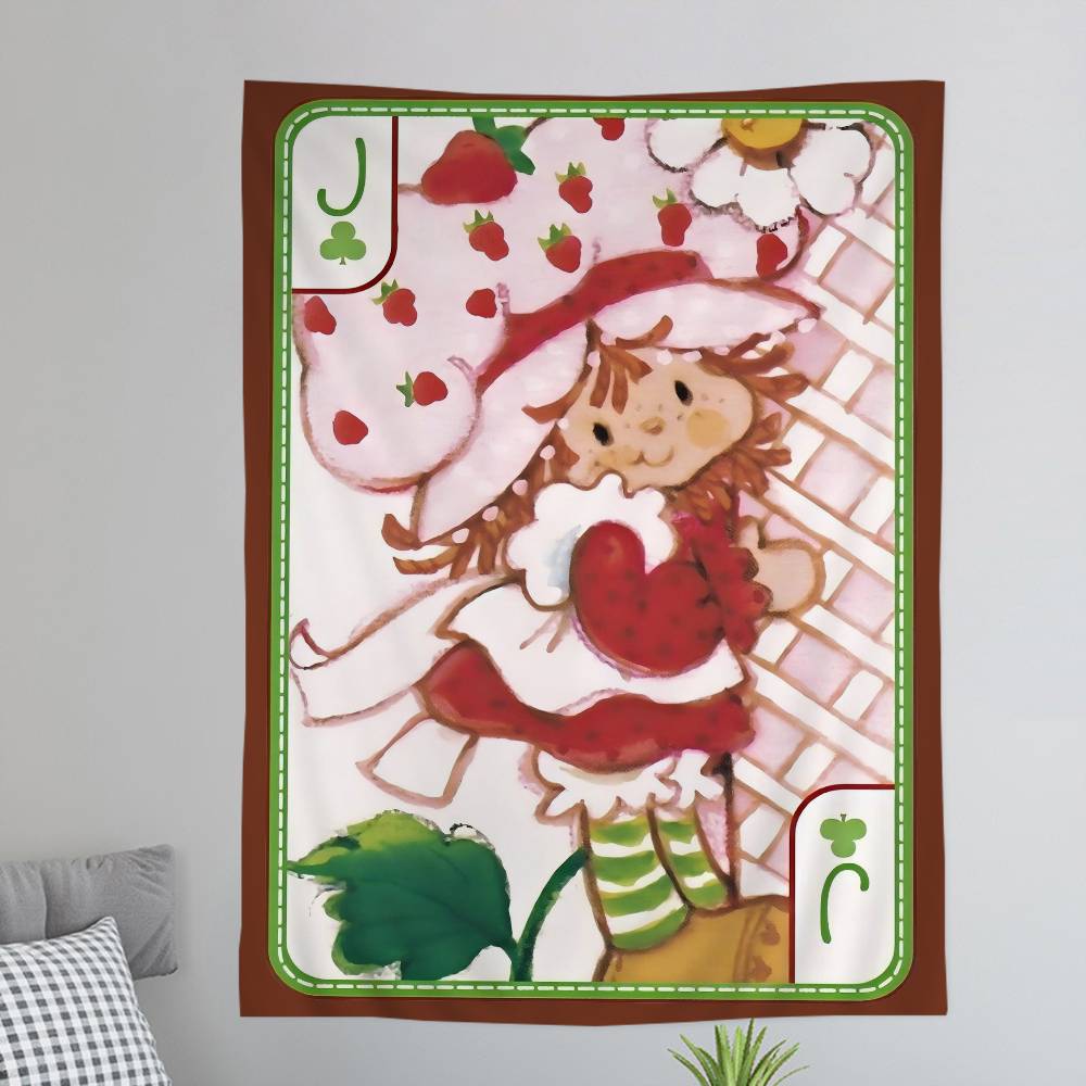 Cartoon Strawberry Shortcake DIY Wall Tapestry Art Science Fiction Room Home Decor Wall Art Decor