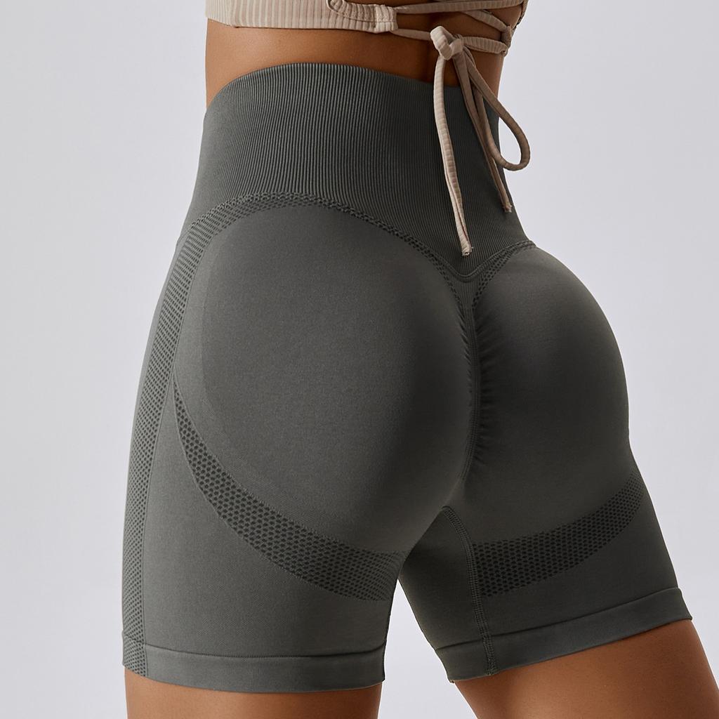 Women's Seamless Yoga Hip Lifting Tight High Waisted Sports Shorts