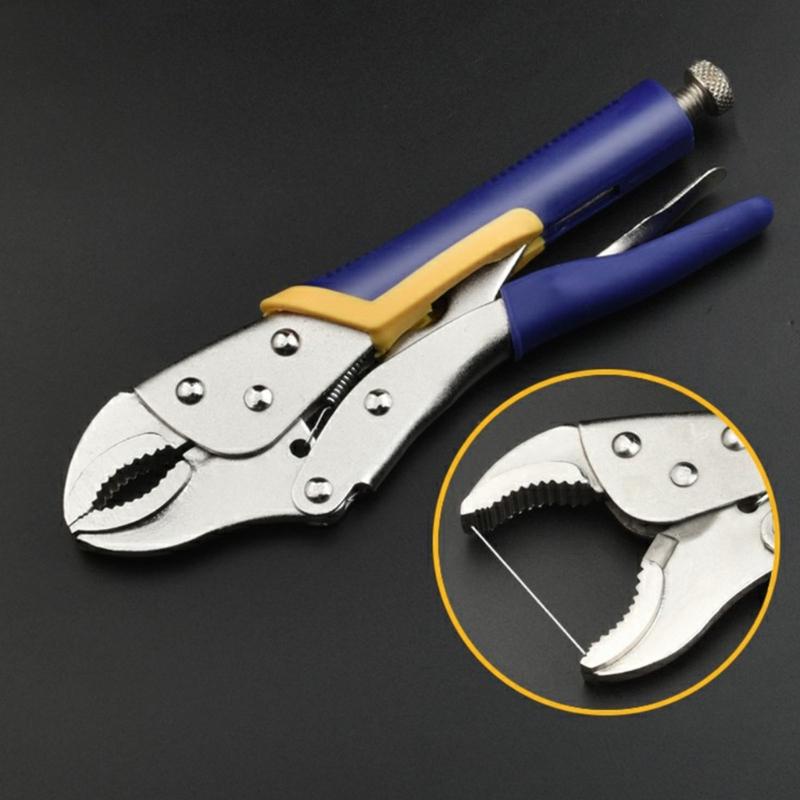 Industrial Grade C-Type Auto-Locking Pliers - Round Straight Pointed Jaw Quick-Sealing Fixing Pliers