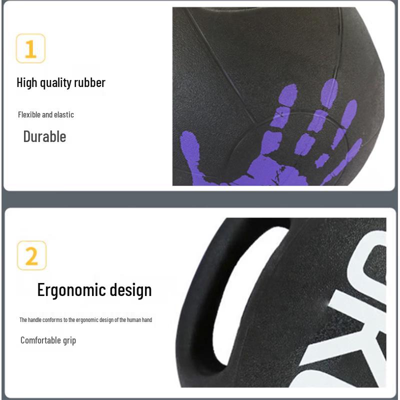 Yezheng Dual-Grip Rubber Medicine Training Ball