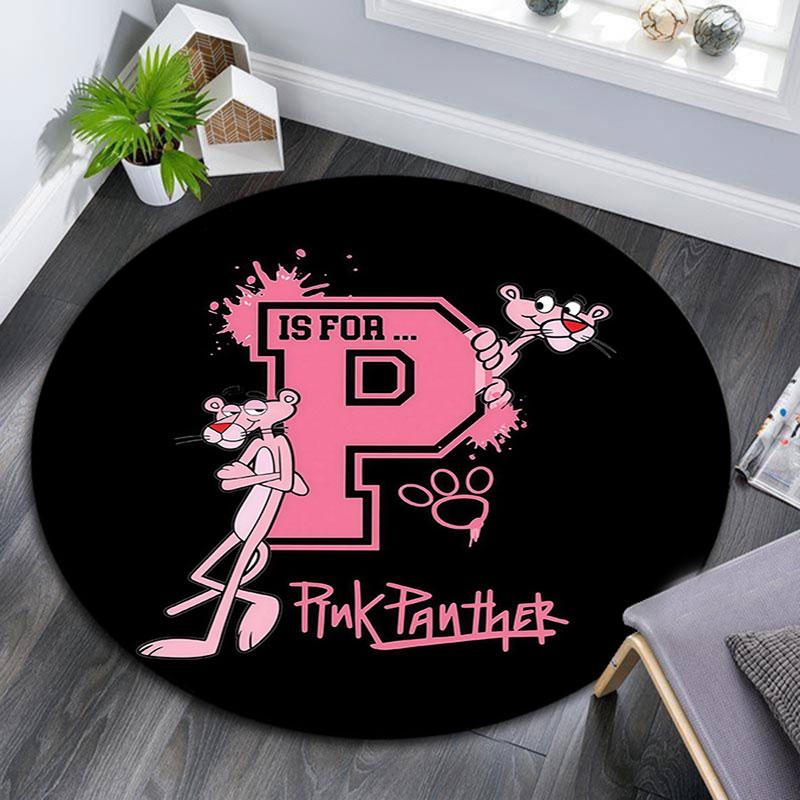 Pink Panther Pattern Round rug,Carpet Rug for Living Room Bedroom Playroom ,Non-slip Floor Mat,Holiday Gifts and Birthday Gifts.