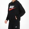 Nike Sportswear Logo Print Pullover Hoodie Men Tops Black CZ9129-010