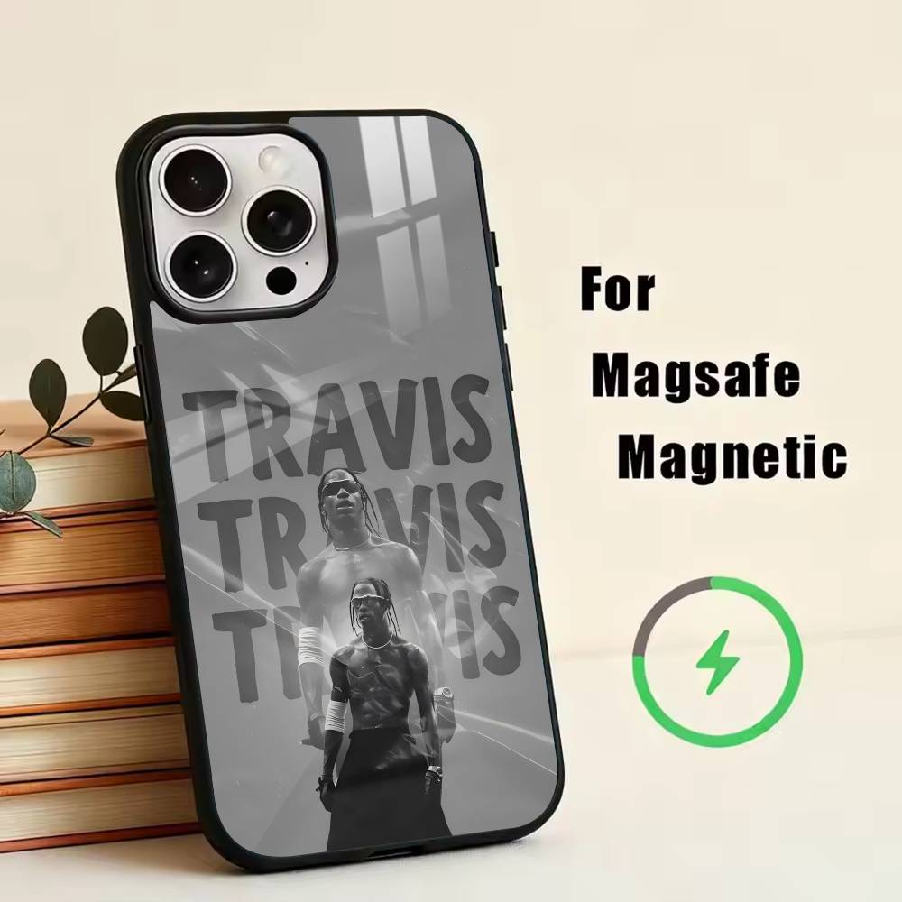 T-Travis S-Scott Phone Case For iPhone17,16,15,14,13,12,11 Plus,Pro Magnetic For Magsafe Wireless Charging