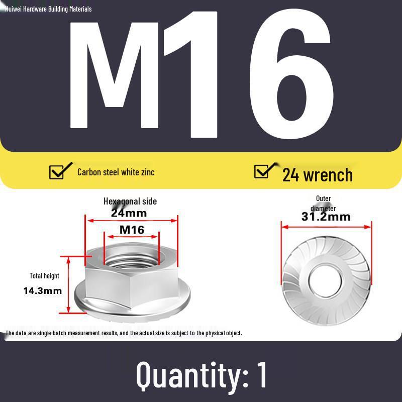GB6177 Galvanized Hex Flange Nut with Anti-slip Teeth and Washer M4-M20