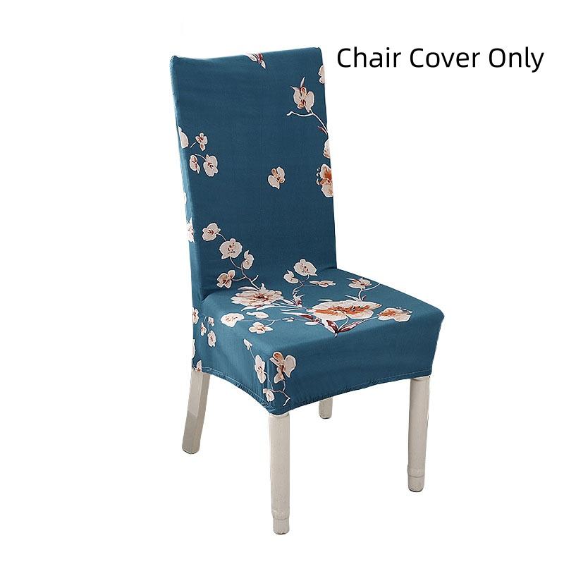 Abnehmbare Stuhlhussen mit Blumenmuster für Esszimmer, Stretch-Sitzbezüge, staubdicht, skandinavischer Stil, ideal für Hochzeiten