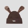 Pinch Ears Will Ring Knitted Hat Women Autumn Winter Windproof Warm Embroidered Dog Wool Hat