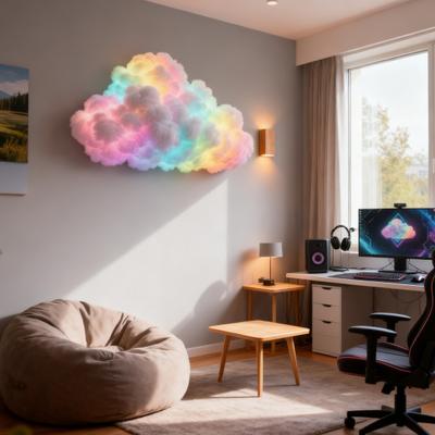 Lampe Nuage Orageux Yousheng avec Application Compatible Bluetooth Synchronisation Musique Changement de Couleur Alimentée par USB Décor Activé par le Son