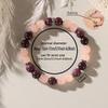 Rose Quartz Dark Red Garnet Beaded Bracelet with Decorative Spacers Elegant Fashion Jewelry for Women Daily Wear Gift