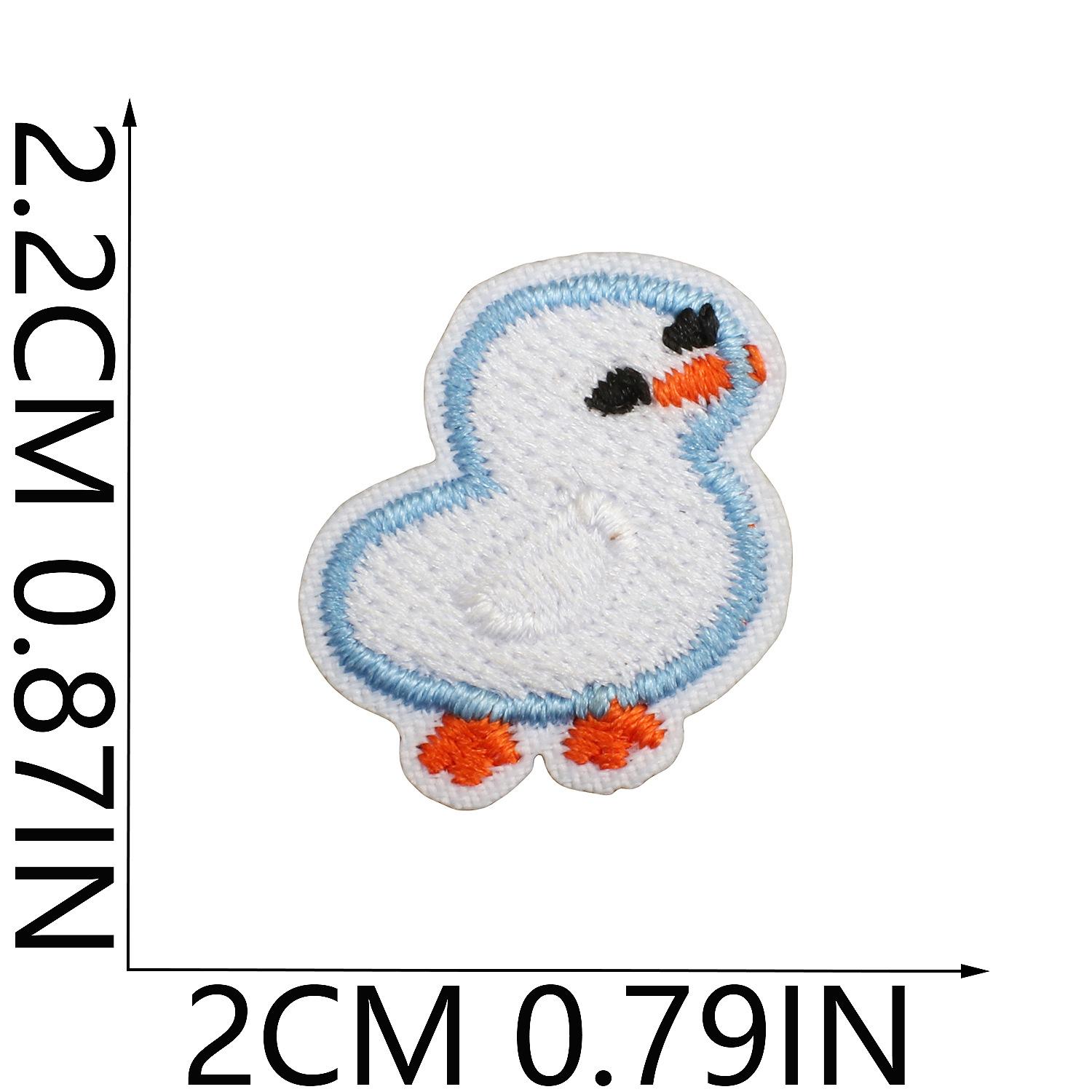Korean Handmade Embroidery Cloth Sticker Bear Patch Sticker Clothes Decoration Cute Cartoon Duckling Cloth Sticker Computer Embroidery Label no. 15_3 pieces