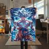 1PC Son Goku Patterned Flannel Blanket Suitable For All Seasons For Home Decor Warmth And Comfort Gifts Holiday Present