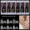 140 Piezas Sandwich para Uñas Dobles Formas Rápidas para Extensiones de Uñas Con Escala Modelo Armadura de Cristal Puntas de Cobertura Total Herramienta de Manicura