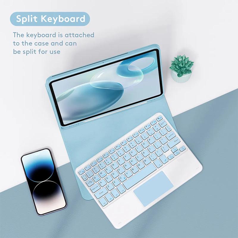 iPad A16 10th Gen Case with Touchpad Backlit Bluetooth Keyboard, Spanish Layout with Ñ