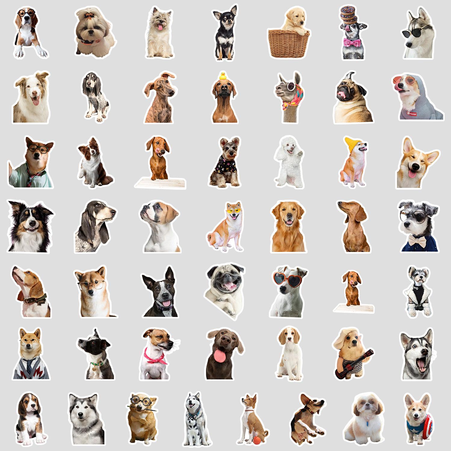 

50 Милых Наборов Эмодзи Щенков Граффити Наклейки Чехол для Мобильного Телефона Коробка для Хранения Наклейки для Ноутбука Ручного Счета DIY Наклейки