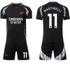 2024-25 Arsenal Black Away Jersey #7 Saka #9 Jesus #8 Odegaard Football Jerseys