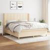 3132014 vidaXL Divan Bed with Mattress Cream 180x200 Cm Fabric