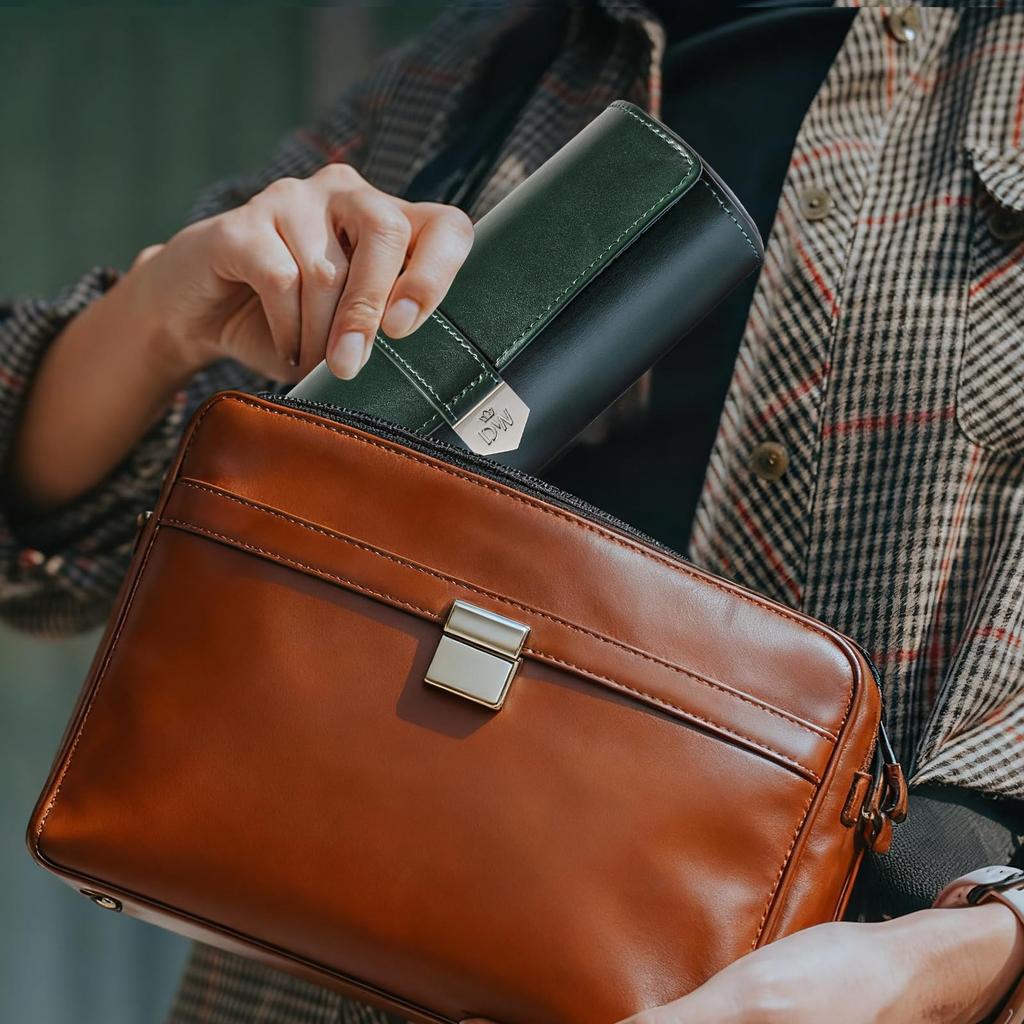 DUKWIN Watch Watch PU Leather Watch Storage Case for Genuine Leather Watch Luxury Watch Portable Watch Travel Storage Portable Case, 1-Piece Roll,