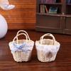 1/12 Dollhouse Cute Mini Rattan Hand Basket Model Dollhouse Kitchen Accessories Dolls House Decoration Toy Pretend Play Toys