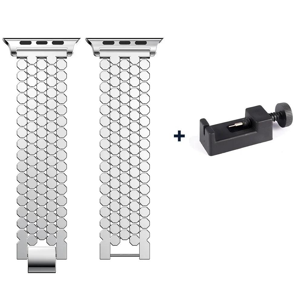 Stainless Steel Bands For Apple Watch Series 9 8 7 6 SE 5 4 3 Ultra2 1 Band49 38 42 40 44 41 45mm Bracelet Loop For Iwatch Wrist