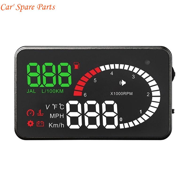 Y4UA HUD Проектор на лобовое стекло Автомобильный OBD2 Проектор для безопасности автомобиля Сигнализация температуры воды чёрный