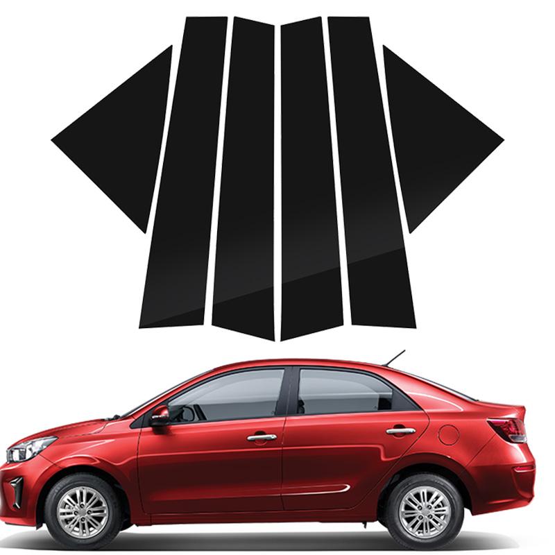 6pcs/set Car Pillar Posts Door Window Trim Stickers for Kia Pegas/Soluto 2017 2018 2019 2020 2021 2022 Auto Decorations Accessories